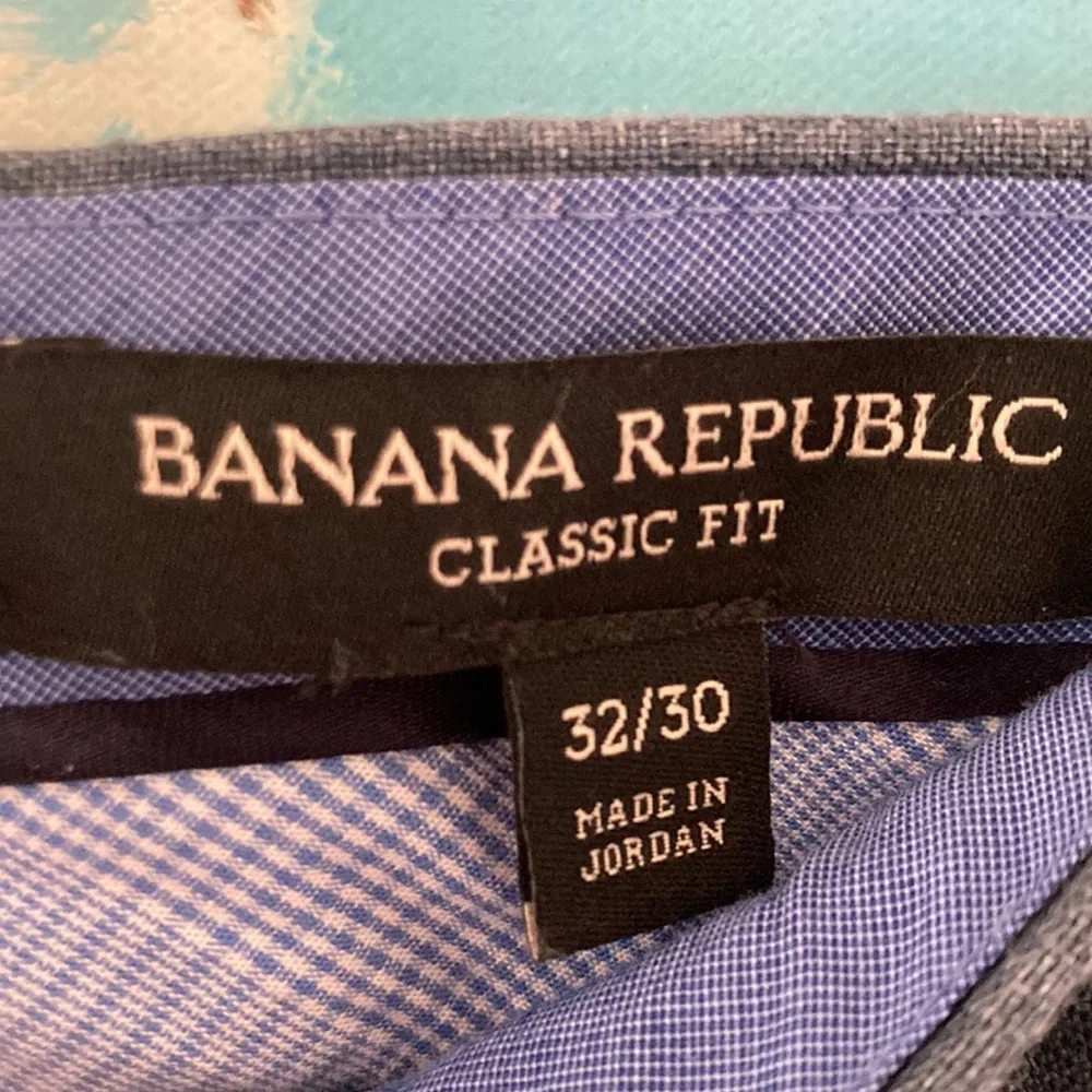 Banana republic blue linen pant size 32